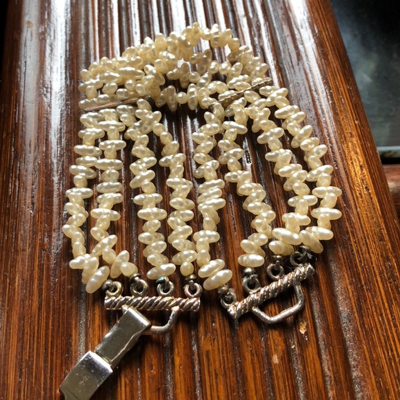 Mid Century Four Strand Rice Pearl Bracelet - Picture 7 of 8